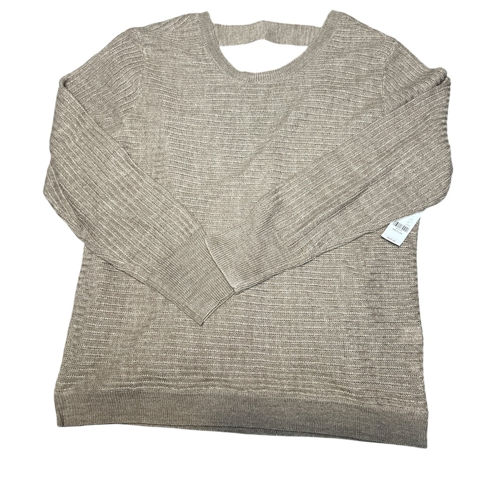 NY&C Women's taupe mocha knit Sweater open back M